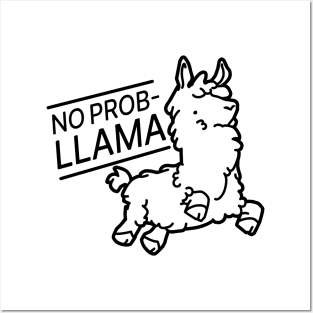 No Problem Llama on Light Colors Posters and Art